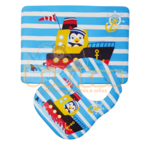 Set de babero + tapete para mesa