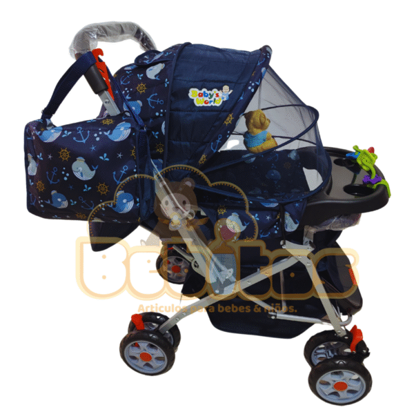 Coche con mosquitero y bandeja - Imagen 2